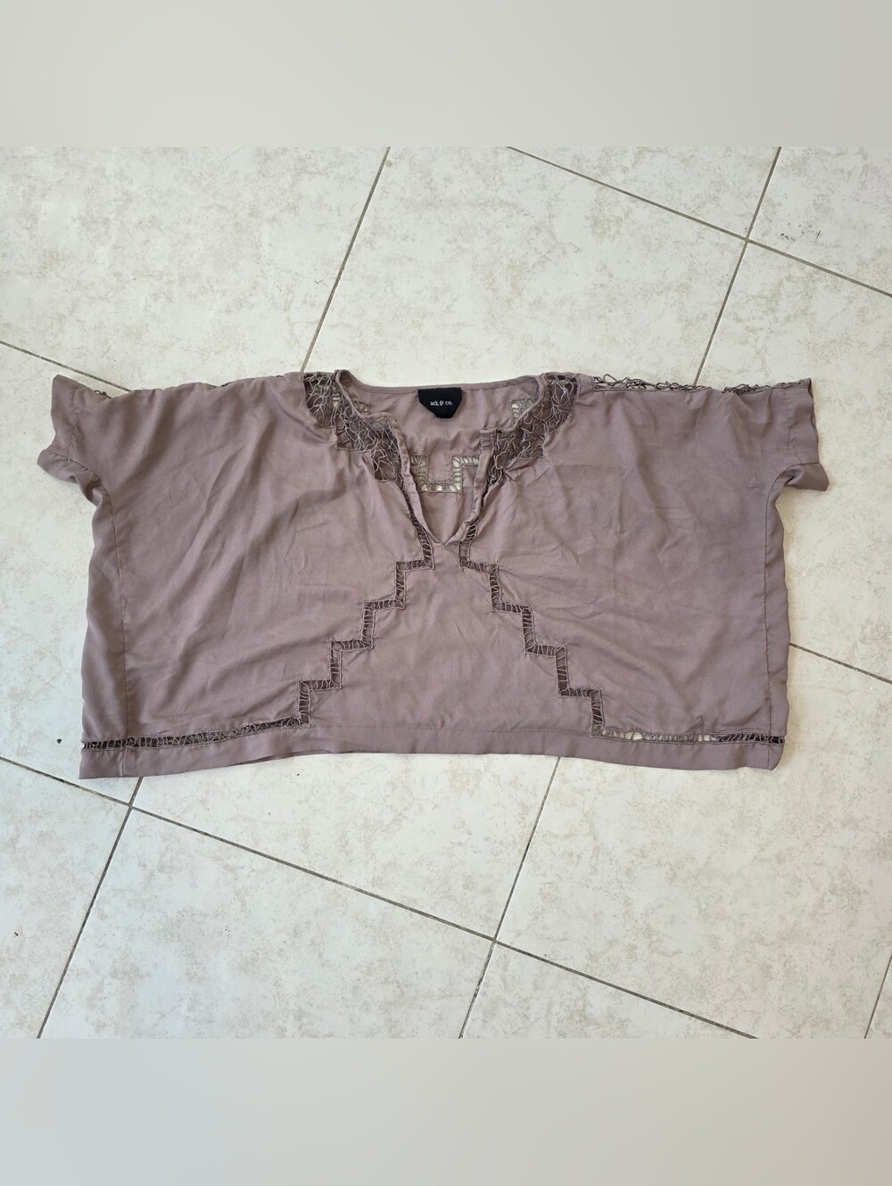 "ark & co." Short Sleeve Top Size Small Made in China 97% Polyester, 3% Spandex